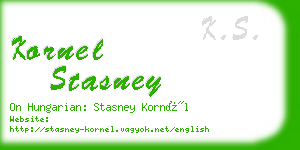 kornel stasney business card